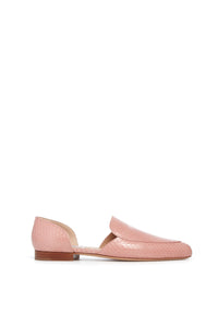 Jax Flat Shoe in Light Pink Snakeskin