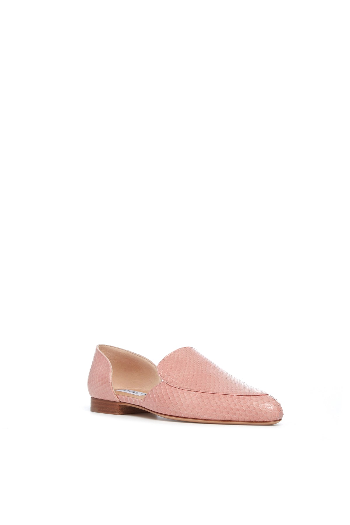 Jax Flat Shoe in Light Pink Snakeskin