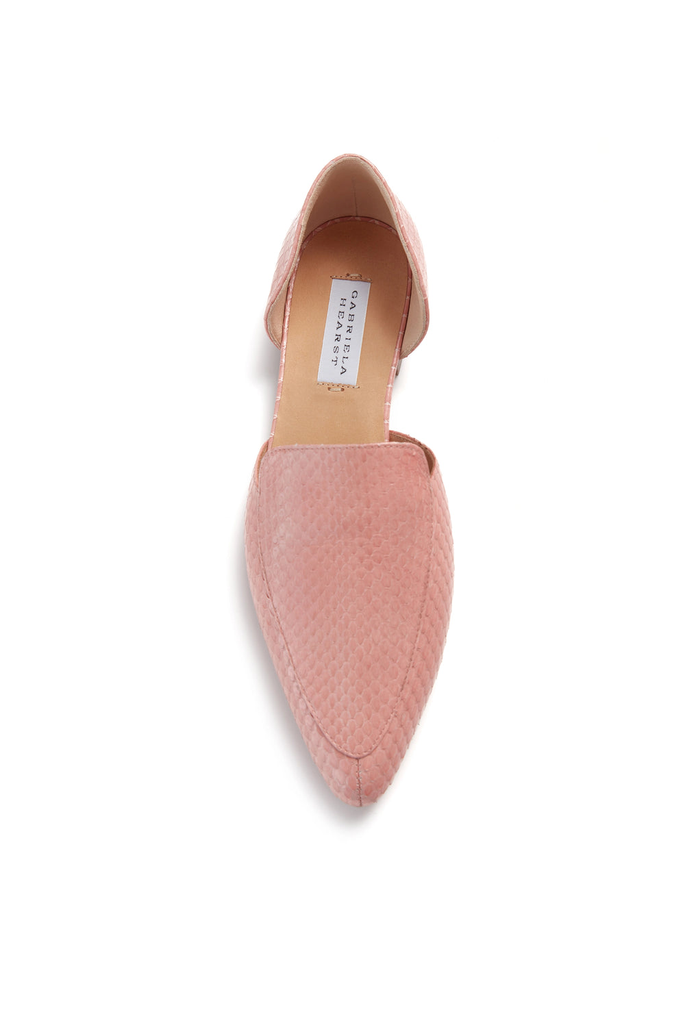 Jax Flat Shoe in Light Pink Snakeskin Gabriela Hearst