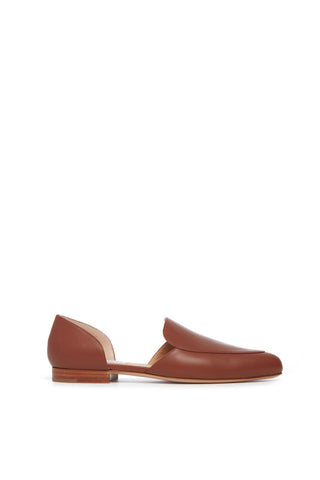 Jax Flat Shoe in Cognac Leather