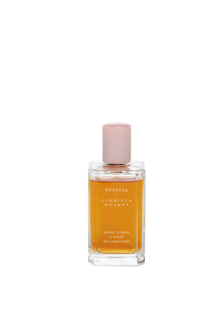 Clear Glass Fueguia New York Perfume with Pink Cap - Front View | Gabriela Hearst