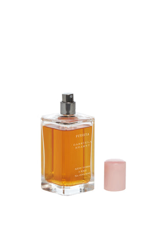 Fueguia New York Perfume with Chrome Spray Top and Pink Cap - Open Bottle | Gabriela Hearst