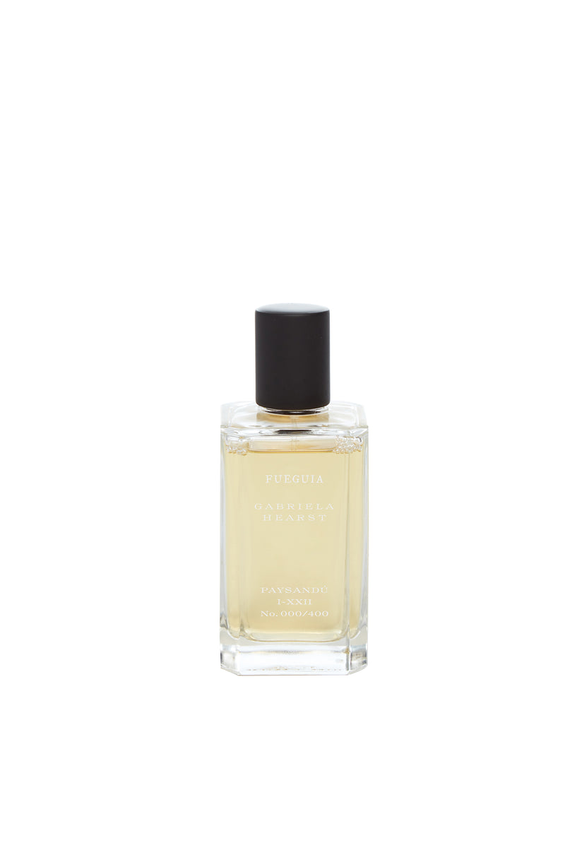 Paysandú Perfume - Clear Glass Bottle with Black Cap, Front View | Gabriela Hearst