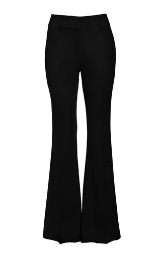Black Virgin Wool Rhein Flare Pant - Front View, High-Rise Flared Trousers | Gabriela Hearst