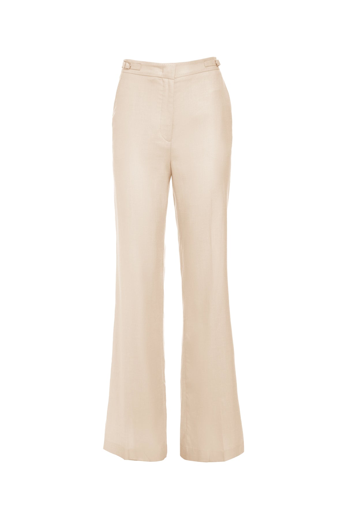 Vesta Pant in Oatmeal Silk Wool and Linen Twill