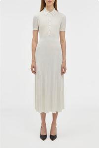 Amor Knit Midi Dress in Ivory Cashmere Silk