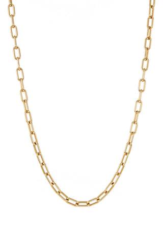18K Yellow Gold Large Link Necklace - Flat Lay View | Gabriela Hearst