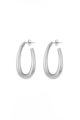 Large Drop Earrings in 18K White Gold