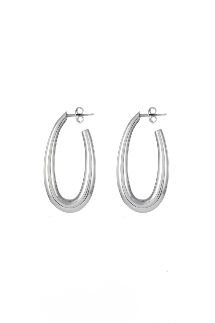 Large Drop Earrings in 18K White Gold