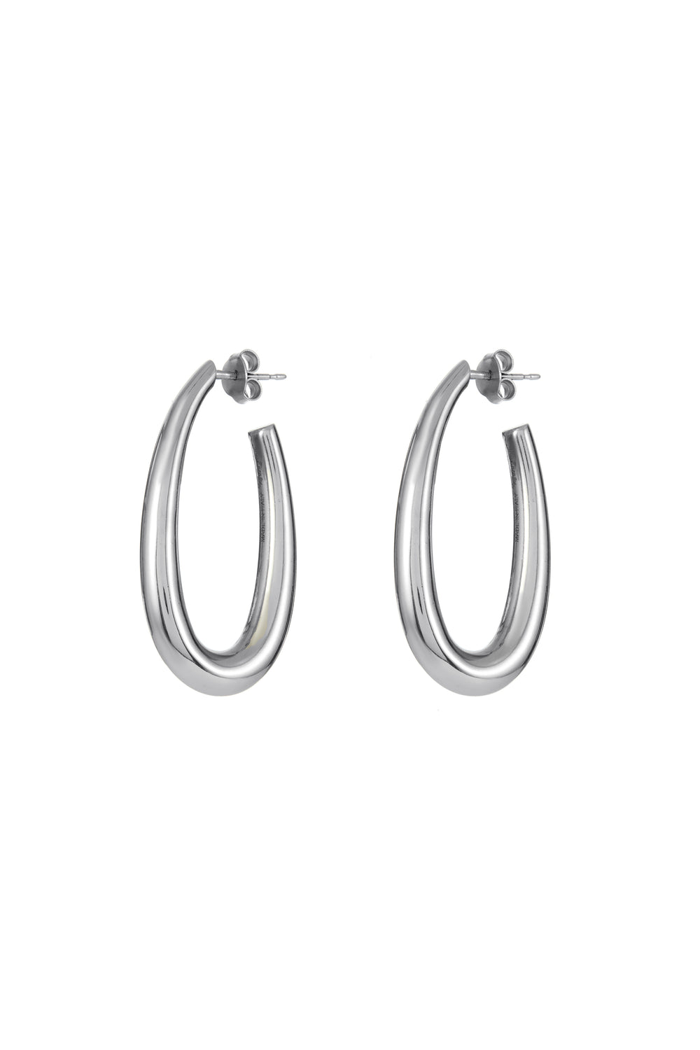 Large Drop Earrings in 18K White Gold