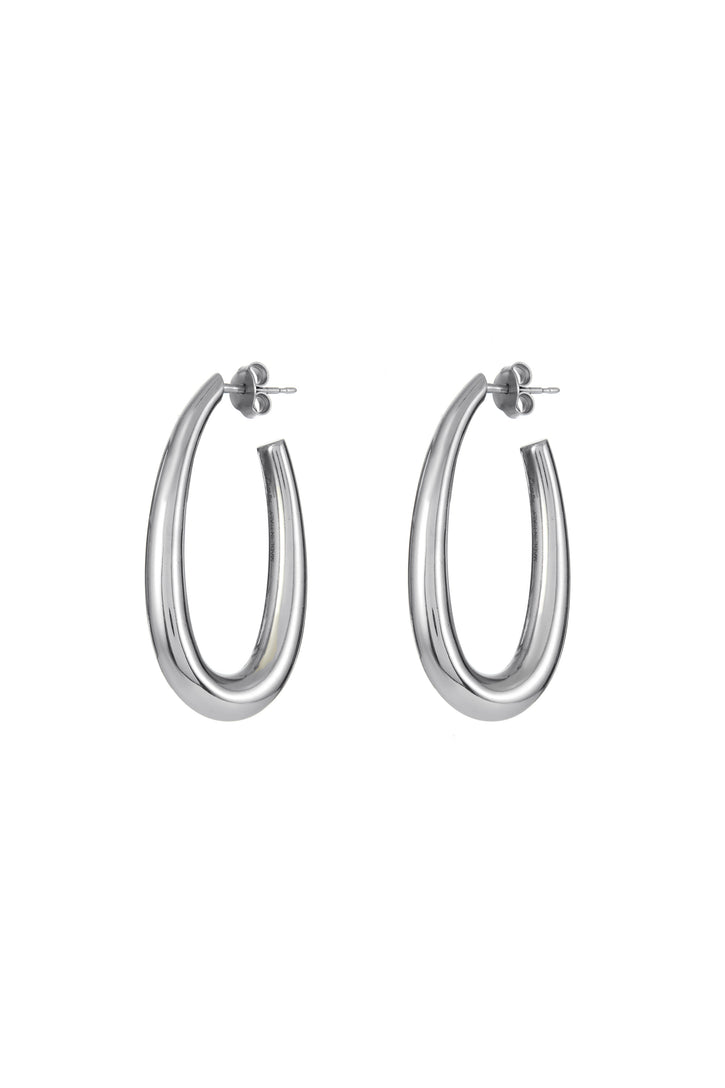 Large Drop Earrings in 18K White Gold