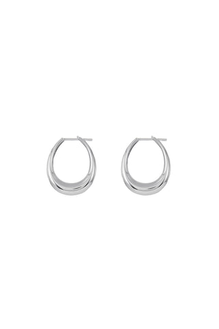 18K White Gold Small Drop Earrings - Front View | Gabriela Hearst