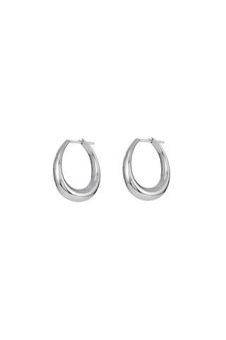 18K White Gold Small Drop Earrings - Side Profile | Gabriela Hearst