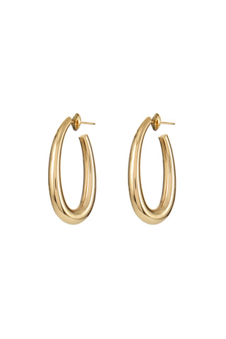 18K Yellow Gold Large Drop Earrings - Side Profile | Gabriela Hearst