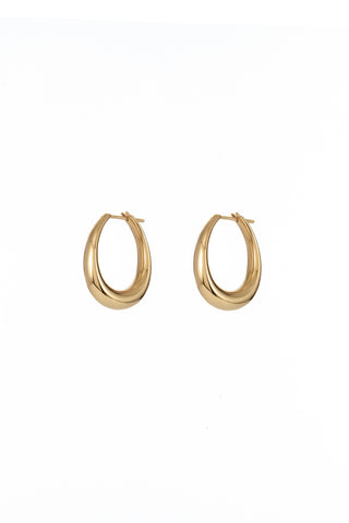 18K Yellow Gold Small Drop Earrings - Close-Up Detail | Gabriela Hearst