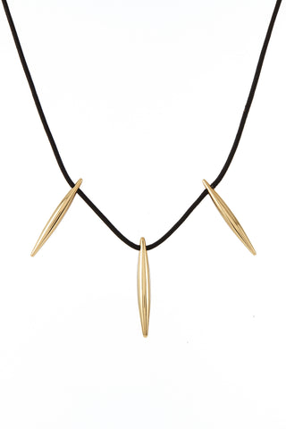 18K Yellow Gold Wesley Pendant Neolithic Beaded Necklace - Close-Up Detail | Gabriela Hearst