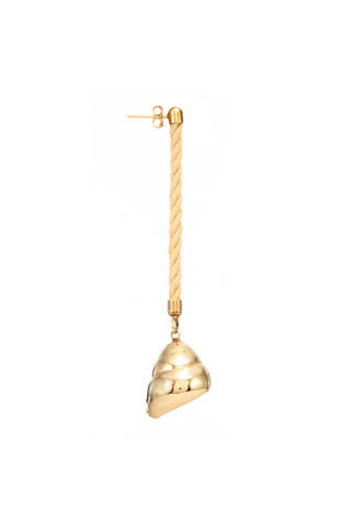 18K Yellow Gold Venus Shell Mono Earring - Side View | Gabriela Hearst