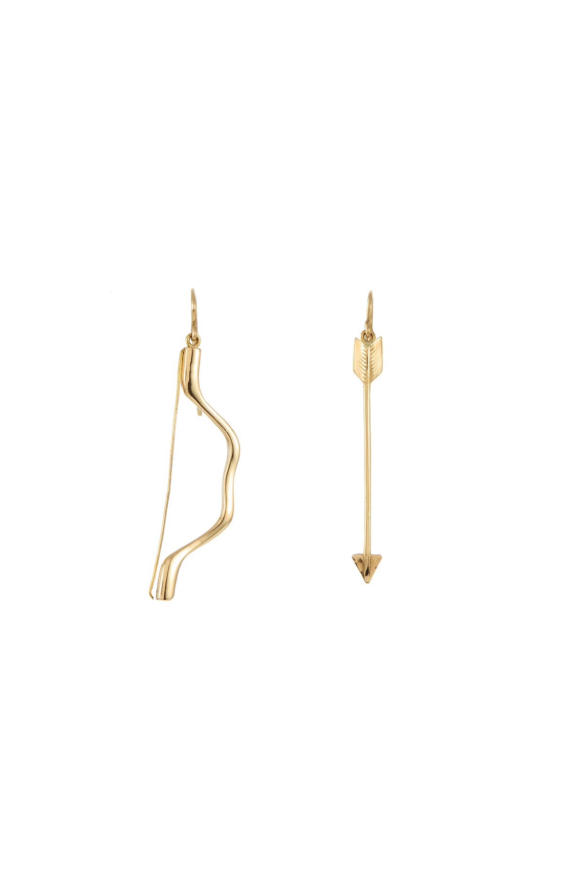 Bow and Arrows Earrings in 18K Yellow Gold