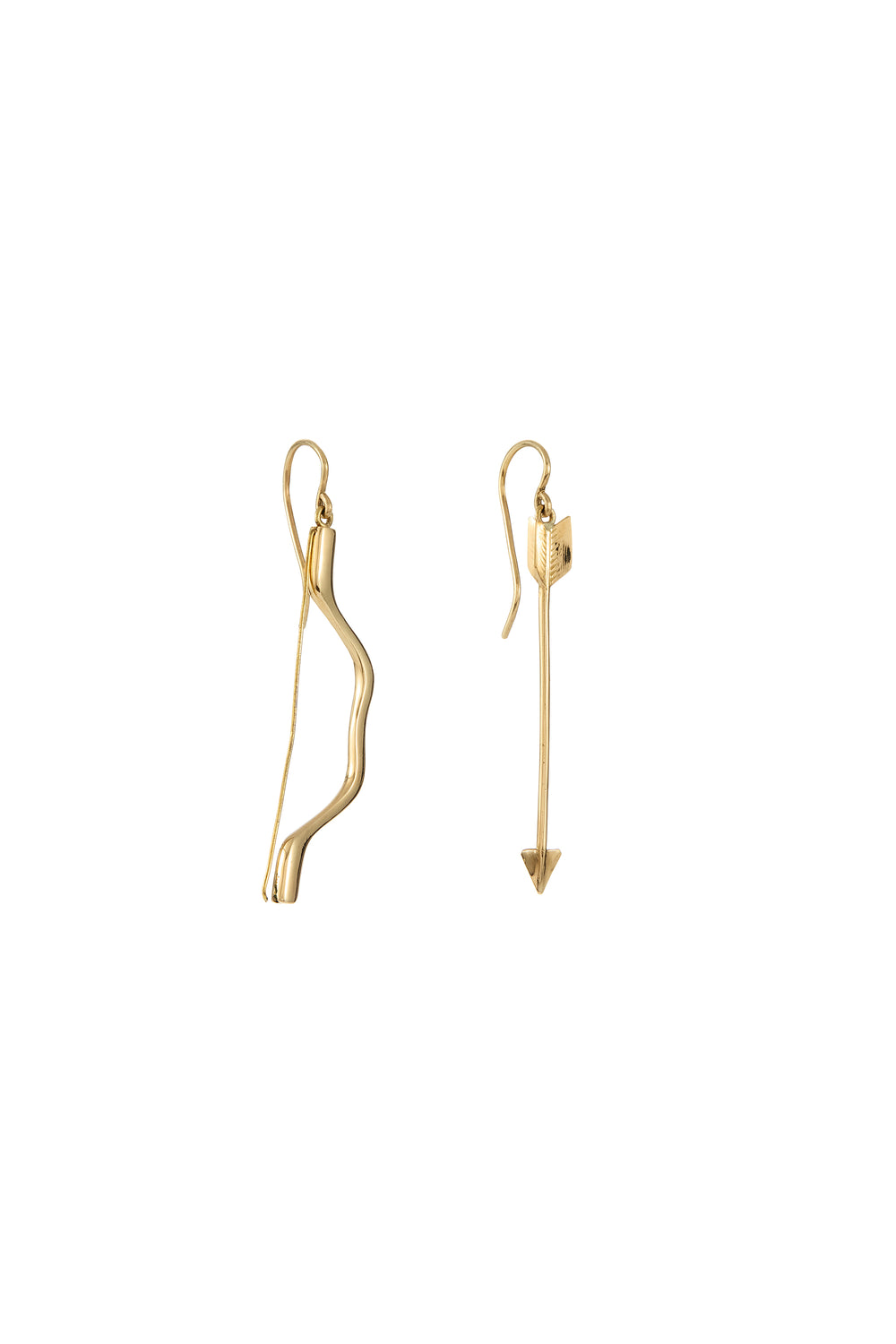 Bow and Arrows Earrings in 18K Yellow Gold