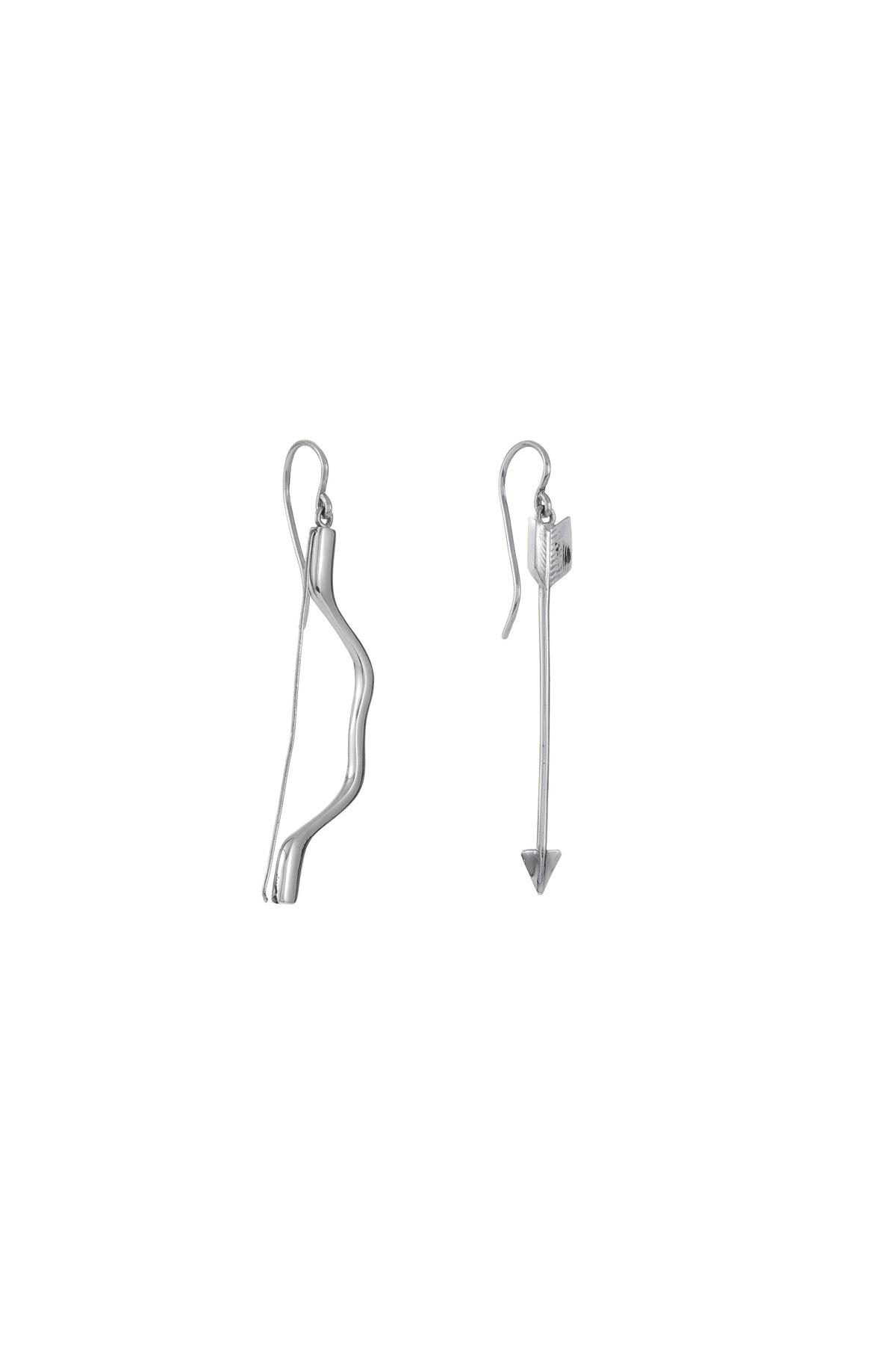 Bow and Arrows Earrings in 18K White Gold