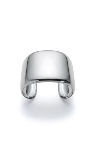 18K White Gold Sculptural Cuff Bracelet - Front View | Gabriela Hearst