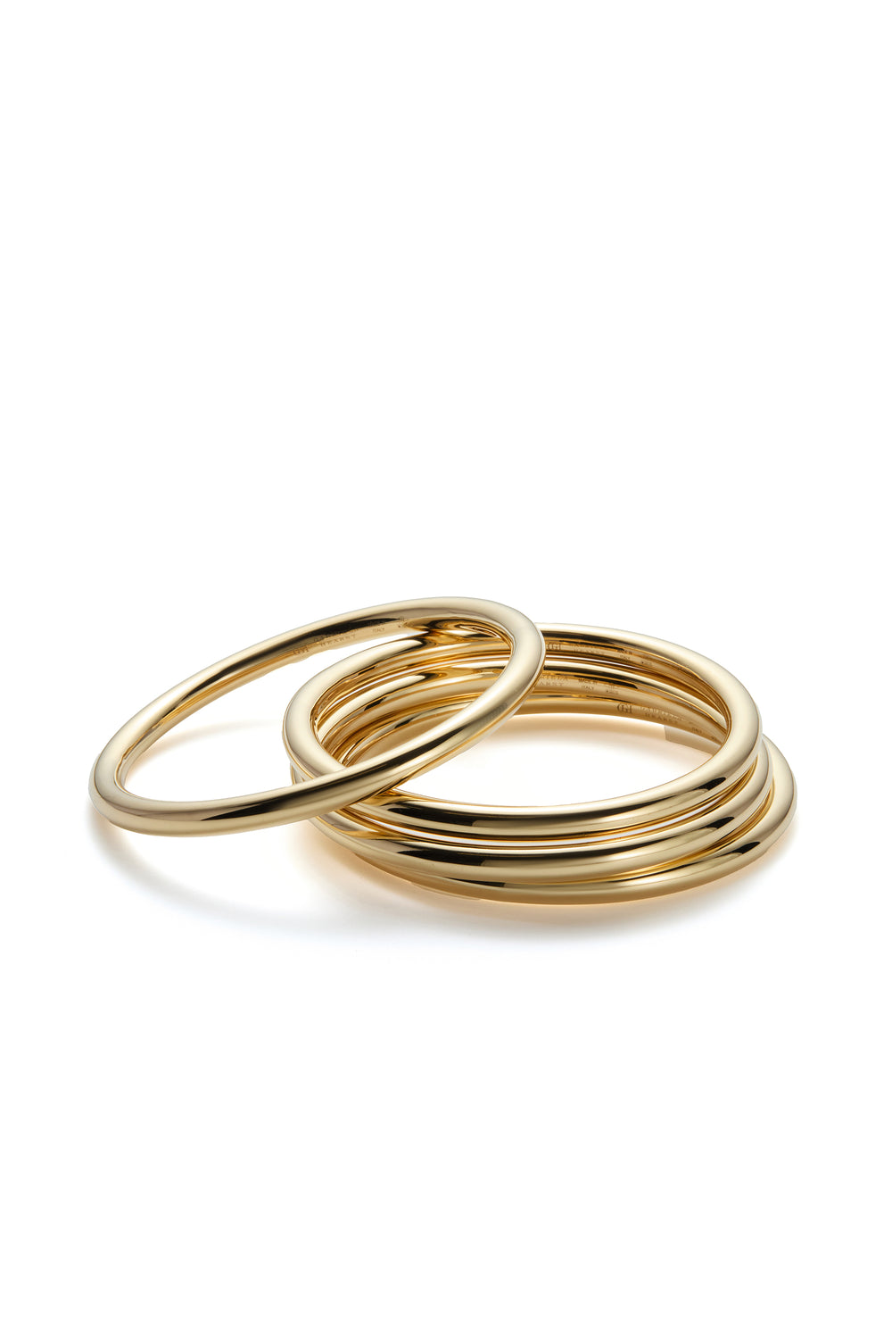 18Kローズゴールドとガラスグリーンエナメルのバングル