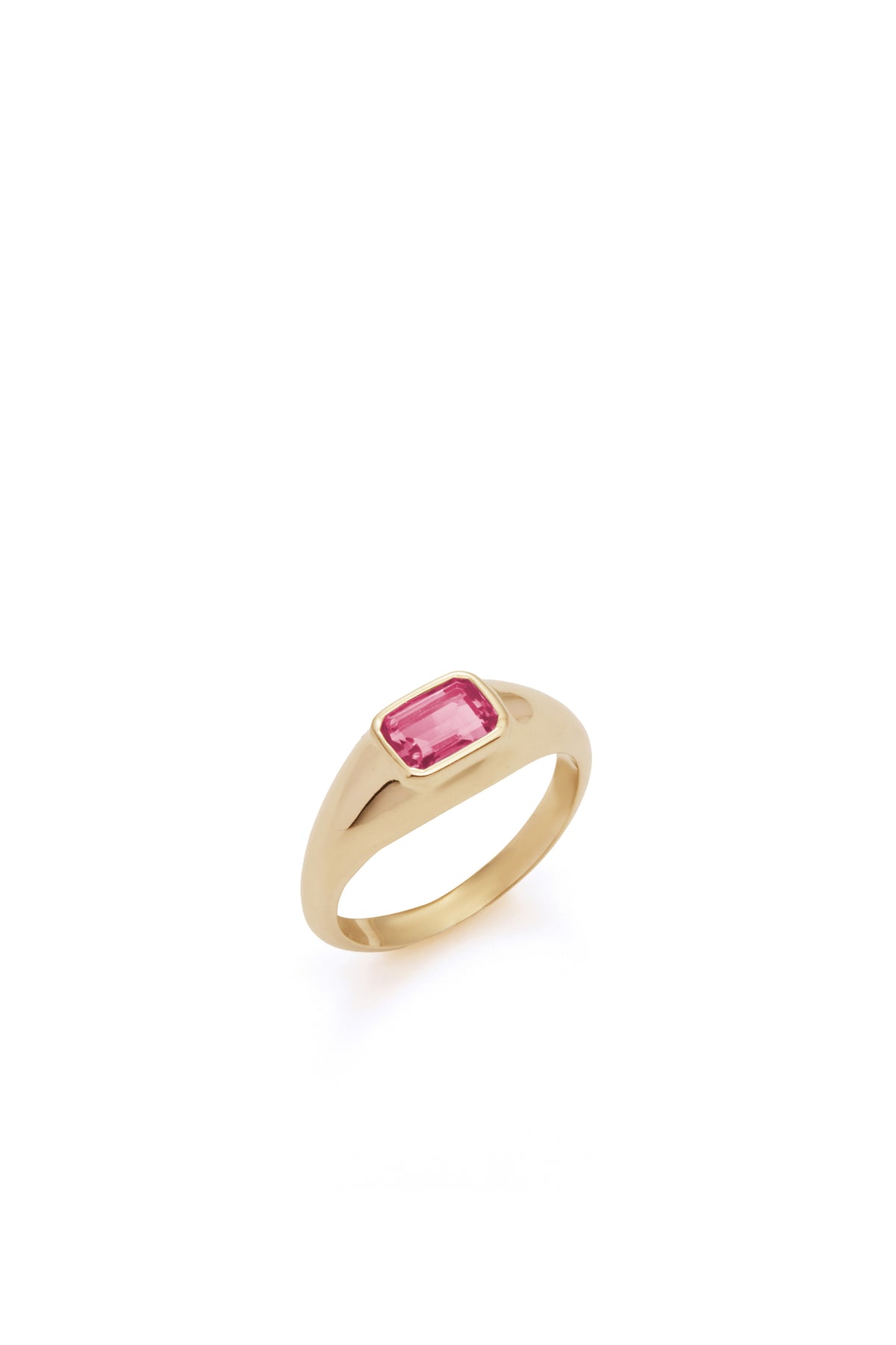 Small Ring in 18K Yellow Gold & Tourmaline Stone