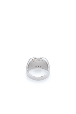 18K White Gold Ring Interior - Brand Engraving Detail | Gabriela Hearst