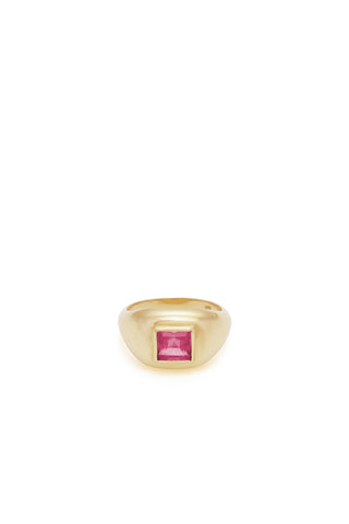 Medium Ring in 18K Yellow Gold & Tourmaline Stone