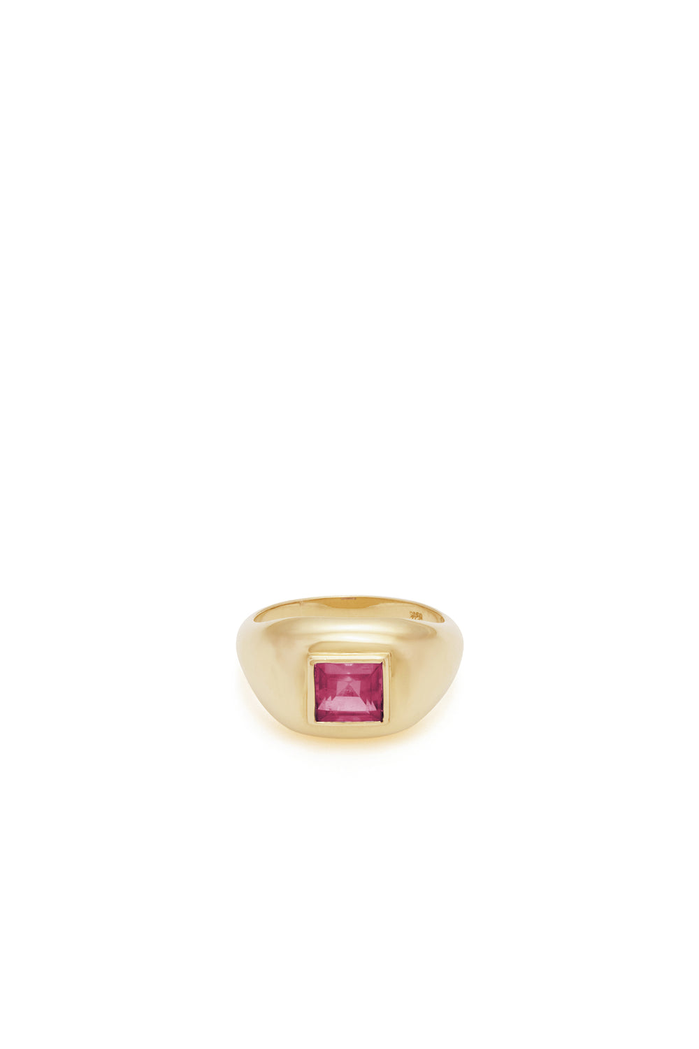Medium Ring in 18K Yellow Gold & Tourmaline Stone
