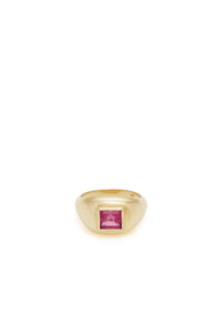 Medium Ring in 18K Yellow Gold & Tourmaline Stone