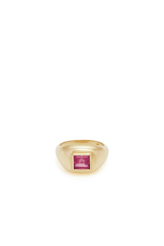 Medium Ring in 18K Yellow Gold & Tourmaline Stone