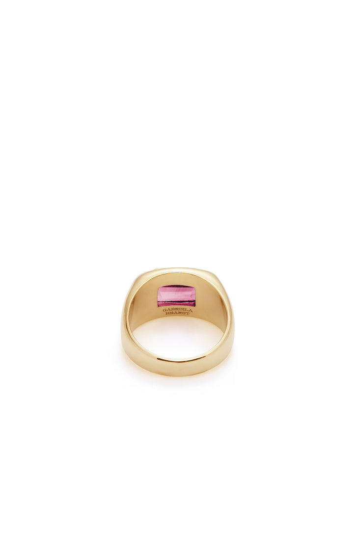 Large Ring in 18K Yellow Gold & Tourmaline Stone