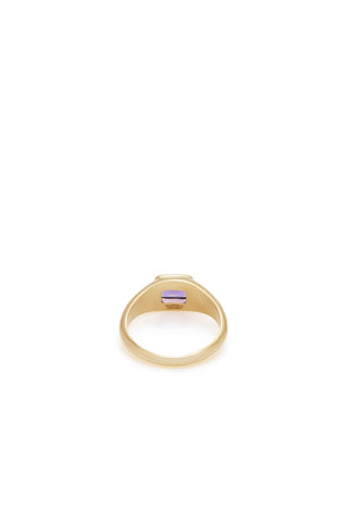 18K Yellow Gold Small Ring with Purple Amethyst - Back View | Gabriela Hearst