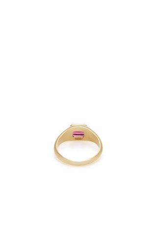 Pink Tourmaline 18K Yellow Gold Ring - Back Detail | Gabriela Hearst