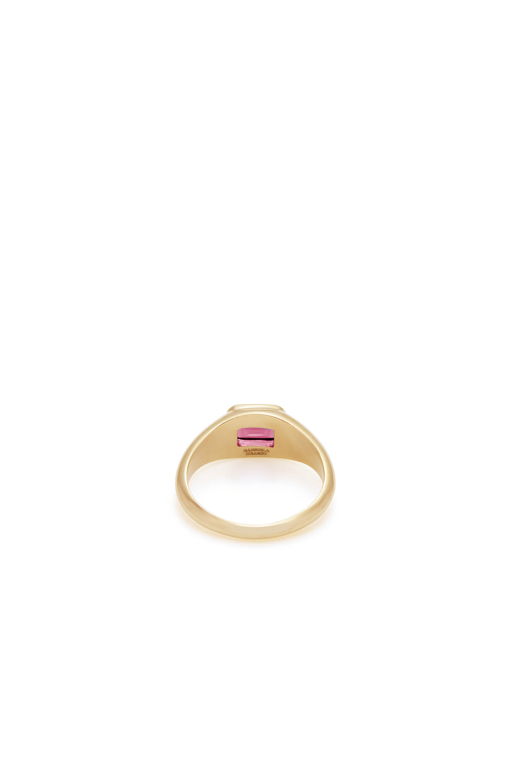 Pink Tourmaline 18K Yellow Gold Ring - Back Detail | Gabriela Hearst