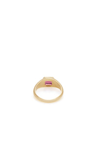 Pink Tourmaline 18K Yellow Gold Ring - Back Detail | Gabriela Hearst
