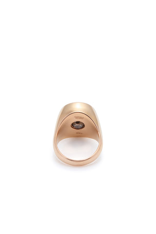 Rose Gold Signet Ring with Concealed Brown Diamond - Underside Detail | Gabriela Hearst