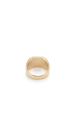 Tiger's Eye 18K Yellow Gold Large Ring - Interior Brand Engraving | Gabriela Hearst