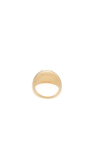 18K Gold Ring with Tiger's Eye - Back View with Brand Engraving | Gabriela Hearst