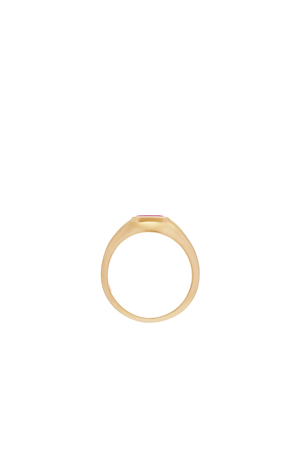 Pink Tourmaline 18K Yellow Gold Ring - Profile View | Gabriela Hearst