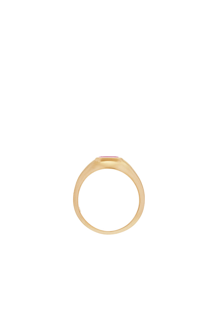 Small Ring in 18K Yellow Gold & Tourmaline Stone