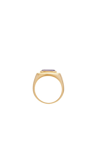 18K Yellow Gold Amethyst Ring - Side Profile | Gabriela Hearst