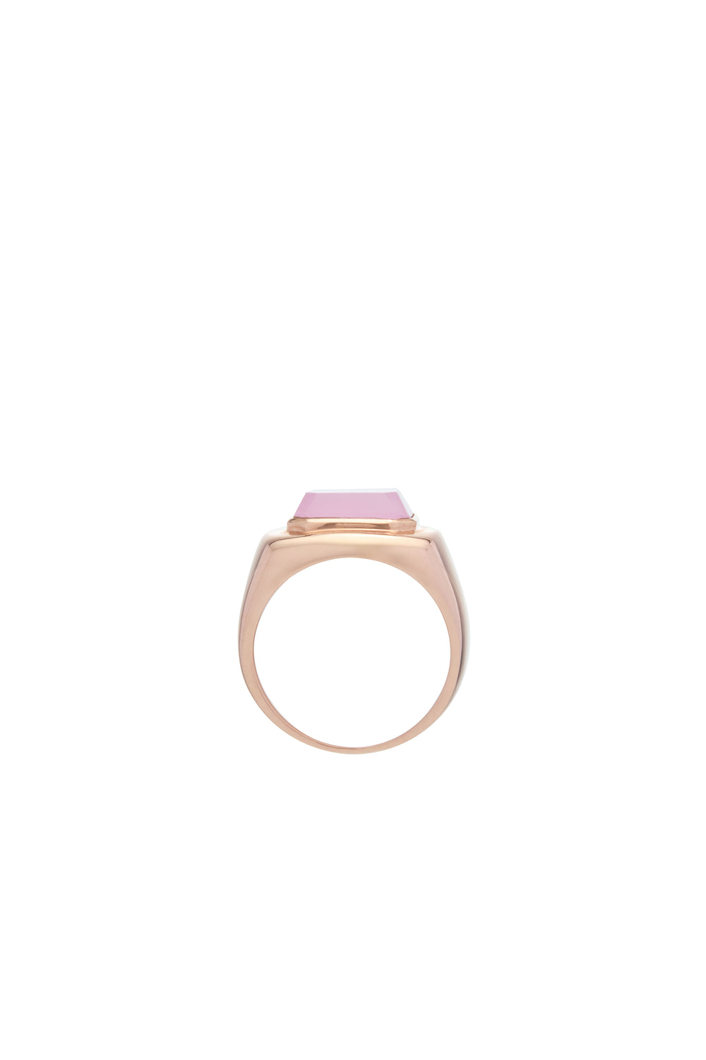 Large Ring in 18K Rose Gold & Rose Quartz Stone