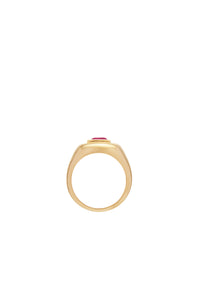 Medium Ring in 18K Yellow Gold & Tourmaline Stone