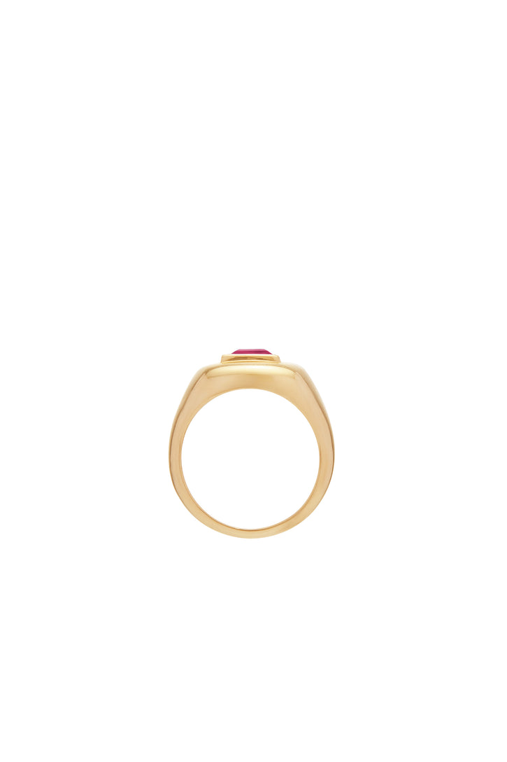 Medium Ring in 18K Yellow Gold & Tourmaline Stone