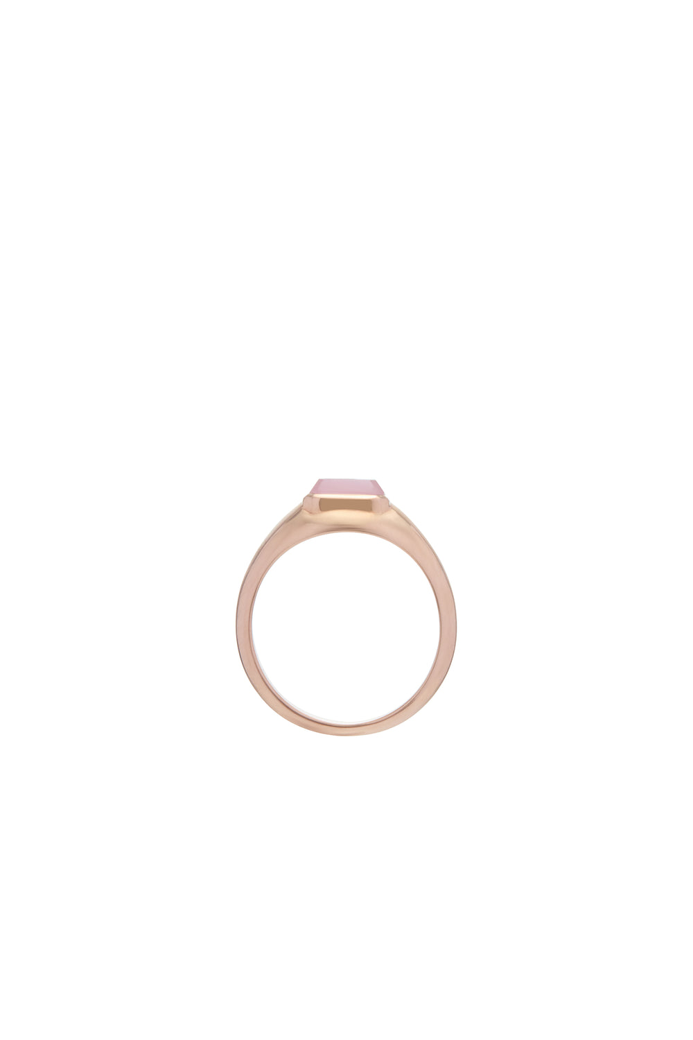 Small Ring in 18K Rose Gold & Rose Quartz Stone