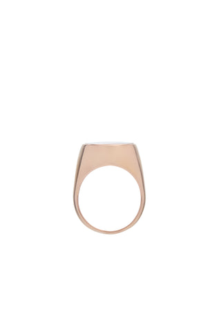 Rose Gold 18K Signet Ring with Turquoise Stone - Side Profile | Gabriela Hearst