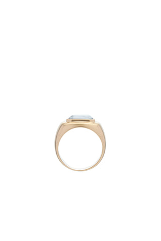 18K Yellow Gold Howlite Ring - Side Profile View | Gabriela Hearst