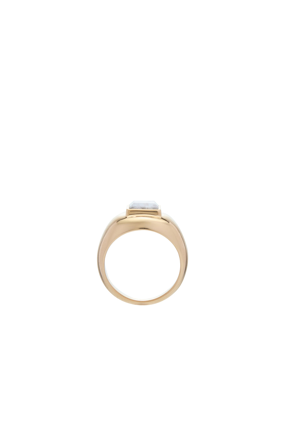 18Kイエローゴールドとハウライトストーンのミディアムリング